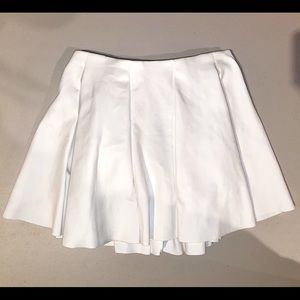White Pleated Mini Skirt